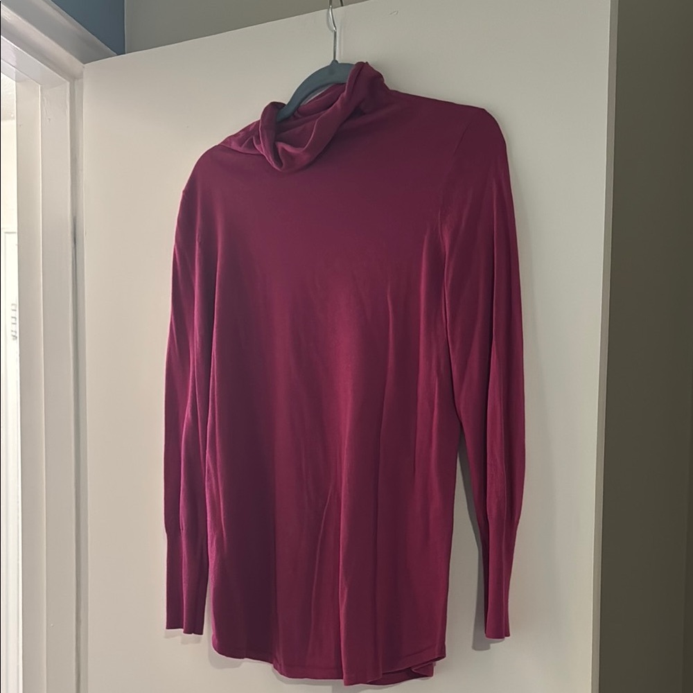 Dark Pink Nic + Zoe Long Sleeve Turtleneck